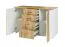 Kommode Gavdos 06, Farbe: Eiche / Weiß - Abmessungen: 82 x 130 x 45 cm (H x B x T)