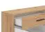 Schlafzimmer Komplett - Set A Brus, 4-teilig, Farbe: Eiche Artisan / Weiß, ein Doppelbett, zwei Nachtkommoden, ein Kleiderschrank und eine Kommode