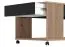 Modernes Wohnzimmer Komplett - Set B Zvesdara, 6-teilig, in Eiche Artisan / Schwarz, zwei Vitrinen, ein TV-Schrank, ein Wandregal, eine Kommode, ein Couchtisch, ABS-Kanten