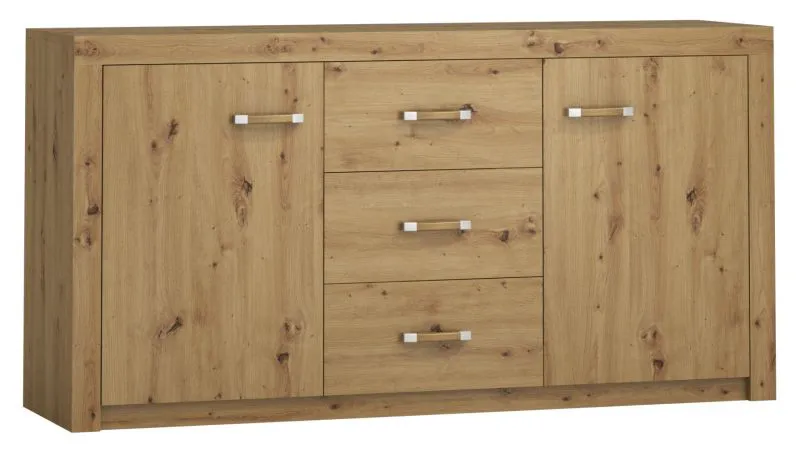 Kommode Vanimo 14, Farbe: Eiche - Abmessungen: 80 x 156 x 42 cm (H x B x T)