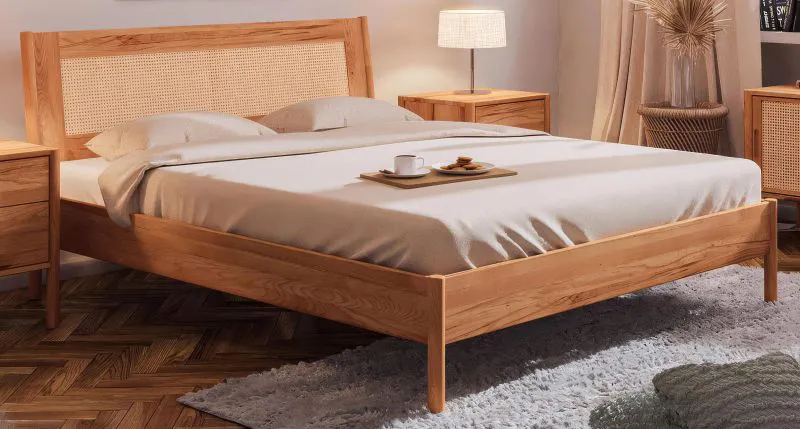 Einzelbett / Gästebett Wellsford 02 Kernbuche massiv geölt - Liegefläche: 90 x 200 cm (B x L)