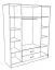 Drehtürenschrank / Kleiderschrank Sidonia 07, Farbe: Eiche Weiß - 200 x 164 x 53 cm (H x B x T)