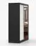 Kleiderschrank / Schiebetürenschrank | Bucegi 21 | Weiß / Schwarz | mit Spiegel | 2 Türen | Griffe: Aluminium | 6 Fächer | 200 x 150 x 61 cm