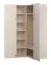 Eckkleiderschrank mit LED-Beleuchtung | Farbe: Beige | 1 Kleiderstange | Soft-Close-Funktion | 8 Fächer | Maße: 105 x 103 x 206 cm | Griffe: Beige