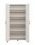 Schuhschrank | Farbe: Kaschmir | zwei Drehtüren | 92 x 33 x 185 cm | breit | 15 Schuhfächer | schwarze Griffe | hoher Schrank | für den Vorraum