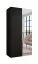 Kleiderschrank | 1 Spiegeltür | Farbe: Schwarz | 1 Fach | Griffe: Kaschmir | 1 Kleiderstange | 1 Meter breit | Soft-Close-Funktion | Maße: 100 x 52 x 202 cm