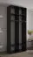 Kleiderschrank mit schlichten Design Karpaten 08, Farbe: Schwarz - Abmessungen: 236,5 x 100 x 47 cm (H x B x T)