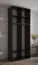 Kleiderschrank mit schlichten Design Karpaten 16, Farbe: Schwarz - Abmessungen: 236,5 x 100 x 47 cm (H x B x T)