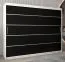 Schiebetürenschrank / Kleiderschrank Jan 06A, Farbe: Weiß matt / Schwarz - Abmessungen: 200 x 250 x 62 cm ( H x B x T)