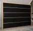 Schiebetürenschrank / Kleiderschrank Jan 06A, Farbe: Eiche Sonoma / Schwarz - Abmessungen: 200 x 250 x 62 cm ( H x B x T)