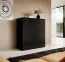 Schwarze Kommode mit vier Türen Zapopan 93, acht Fächer, sehr stabil und langlebig, Push-to-open Funktion, Maße: 102 x 100 x 40 cm, für Wohnzimmer