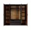 Kleiderschrank / Drehtürenschrank Jendouba 01 | Farbe: Kastanie / Anthrazit | zwei Spiegeltüren | zwei Schubladen | ABS-Kanten | Maße: 210 x 223 x 59 cm