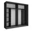 Schiebetürenschrank / Kleiderschrank Elafonisos 01, Spiegeltüren, Farbe: Eiche Wellington, zwei Kleiderstangen, 2,3 Meter breit, 10 Fächer