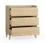 Kommode | Farbe: Eiche | Soft-Close-Funktion | minimalistisch | Maße: 94,5 x 48 x 106,5 cm | ABS-Kantenschutz | 3 Schubladen | für Wohnzimmer