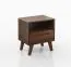 Schlafzimmer - Set O Engordany | 5-teilig | Farbe: Walnuss | Buche Vollholz massiv | lackiert | 2 Nachtkommode | 1 Doppelbett mit stabiler Kopfstütze | 1 Kommode | 1 Kleiderschrank