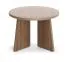 Kleiner Couchtisch | 58 x 58 x 40 cm | runder Tisch | Beistelltisch | Farbe Nuss | ABS-Kanten | Belladere 08