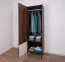 Schrank Mairenke 02, Farbe: Walnuss / Schwarz matt - Abmessungen: 191 x 59 x 55 cm (H x B x T)