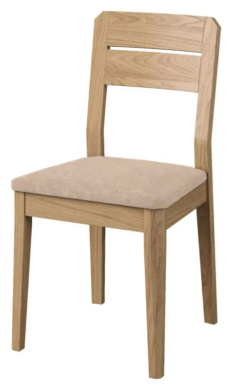 Bequemer Stuhl aus Eiche Massivholz Gorica 26, in Eiche Gold, mit Polsterung in Beige, 89 x 46 x 45 cm, sehr stabil, langlebig