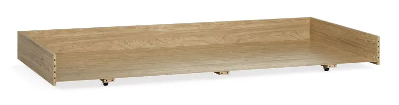 Bettschublade auf Rollen | Farbe: Eiche | praktischer Stauraum | Maße: 199 x 87 x 20 cm | perfekt für Bettwäsche oder saisonale Kleidung