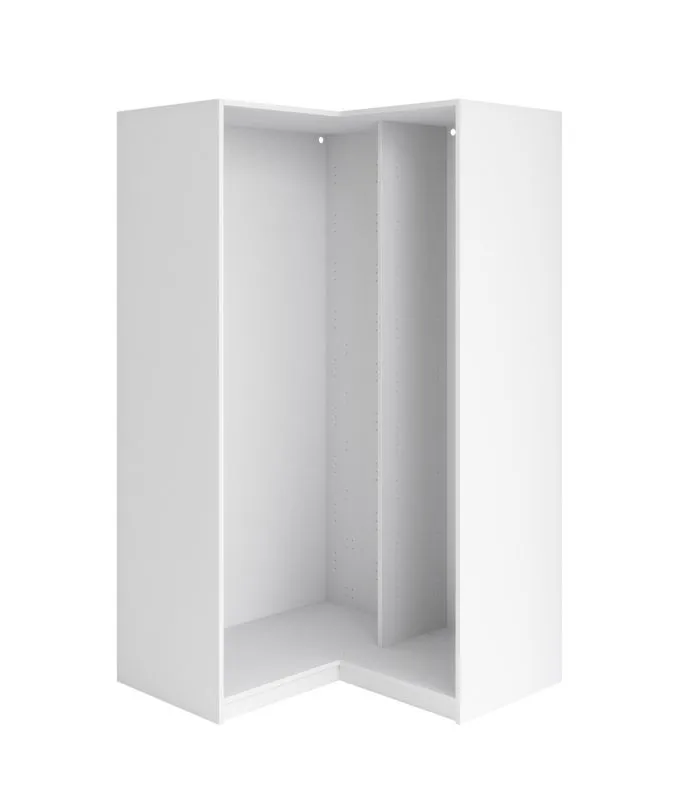 Eckkleiderschrank Korpus | rechter Eckrahmen | Farbe: Weiß | Maße: 108,5 x 55 x 196 cm