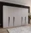 Drehtürenschrank / Kleiderschrank | Farbe: Kaschmir | 4 Fächer | 3 Meter breit | Griffe: Schwarz | 4 Kleiderstangen | Soft-Close-Funktion | Maße: 300 x 52 x 202 cm