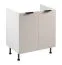 Spülenunterschrank | 2 Drehtüren | Farbe: Weiß / Beige | Soft-Close Funktion | 1 Fach | 80 x 52 x 87 cm | Metallgriffe | für Einbau eines Waschbeckens