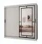 Schiebetürenschrank / Kleiderschrank | Weiß Matt | 10 Fächer | 2 Kleiderstangen | 200 x 62 x 200 cm | dekorative Spiegeltür | für Schlafzimmer