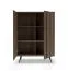 Kommode | Farbe: Eiche Dunin | inkl. LED-Beleuchtung | 6 Fächer | 94 x 40 x 126 cm | Push-to-open Funktion | 2 Drehtüren | schlanke Metallbeine | Soft-Close Funktion
