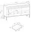 Kommode | 3 Türen | Farbe: Eiche Vicenza | geriffelte Front | 3 Schubladen | Griffe & Beine: Schwarz | 6 Fächer | Maße: 154 x 39 x 83 cm | Sideboard