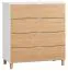 Kommode Arbolita 33, Farbe: Weiß / Eiche - Abmessungen: 100 x 90 x 47 cm (H x B x T)
