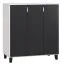 Kommode Vacas 06, Farbe: Weiß / Schwarz- Abmessungen: 100 x 90 x 47 cm (H x B x T)