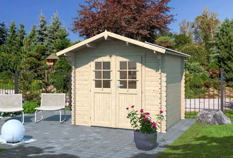 Gartenhaus Gartenfreude 1 - 28 mm Blockbohlenhaus, Grundfläche: 4,91 m², Satteldach