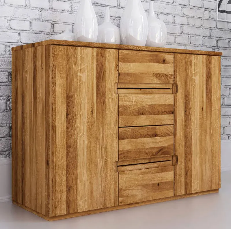 Kommode Kapiti 17 Wildeiche massiv geölt - Abmessungen: 83 x 111 x 45 cm (H x B x T)