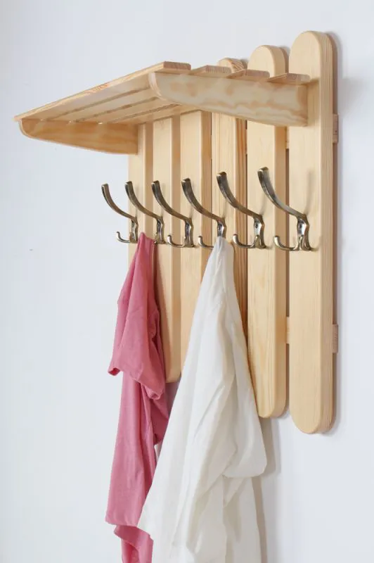 Garderobe Kiefer massiv Vollholz natur Junco 355 – Abmessung 60 x 70 x 29 cm (H x B x T)