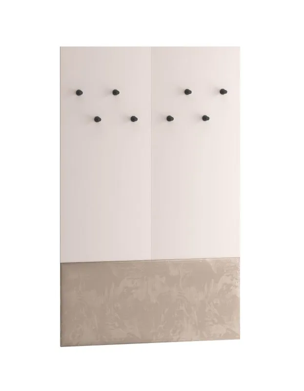 Garderobe | Farbe: Kaschmir / Braun | 8 Haken | Maße: 90 x 34 x 55 cm | inkl. Samtpolster | Haken: Schwarz | ABS-Kantenschutz | für den Vorraum