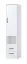 Schrank | Farbe: Weiß / Schwarz | 50 x 50 x 225 cm | Metallgriffe | 1 Tür | 2 Schubladen | 4 Einlegeböden | 5 Fächer | Nalut 02
