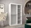 Schiebetürenschrank / Kleiderschrank Bisaurin 2B mit Spiegel, Farbe: Weiß matt / Eiche Sonoma - Abmessungen: 200 x 120 x 62 cm ( H x B x T)
