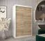 Schiebetürenschrank / Kleiderschrank Jan 02A, Farbe: Weiß matt / Eiche Sonoma - Abmessungen: 200 x 120 x 62 cm ( H x B x T)