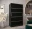 Schiebetürenschrank / Kleiderschrank Jan 02A, Farbe: Schwarz - Abmessungen: 200 x 120 x 62 cm ( H x B x T)