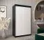 Schiebetürenschrank / Kleiderschrank Bisaurin 2A, Farbe: Schwarz / Weiß matt - Abmessungen: 200 x 120 x 62 cm ( H x B x T)