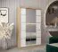 Schiebetürenschrank / Kleiderschrank Jan 02D mit Spiegel, Farbe: Eiche Sonoma / Weiß matt -  Abmessungen: 200 x 120 x 62 cm (H x B x T)