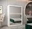 Schiebetürenschrank / Kleiderschrank Bisaurin 3D mit Spiegel, Farbe: Weiß matt - Abmessungen: 200 x 150 x 62 cm ( H x B x T)
