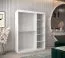 Schiebetürenschrank / Kleiderschrank Combin 03 mit Spiegel, Farbe: Weiß matt / Eiche Sonoma - Abmessungen: 200 x 150 x 62 cm (H x B x T)