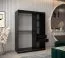 Schiebetürenschrank / Kleiderschrank Bisaurin 3A, Farbe: Schwarz - Abmessungen: 200 x 150 x 62 cm ( H x B x T)