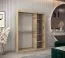 Schiebetürenschrank / Kleiderschrank Hacho 03 mit Spiegel, Farbe: Eiche Sonoma / Weiß matt - Abmessungen: 200 x 150 x 62 cm ( H x B x T)