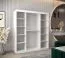 Schiebetürenschrank / Kleiderschrank Bisaurin 4B mit Spiegel, Farbe: Weiß matt / Schwarz - Abmessungen: 200 x 180 x 62 cm ( H x B x T)