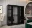 Schiebetürenschrank / Kleiderschrank Jan 04A, Farbe: Schwarz / Eiche Sonoma - Abmessungen: 200 x 180 x 62 cm ( H x B x T)