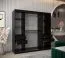 Schiebetürenschrank / Kleiderschrank Bisaurin 5B mit Spiegel, Farbe: Schwarz - Abmessungen: 200 x 200 x 62 cm ( H x B x T)