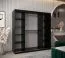 Schiebetürenschrank / Kleiderschrank Bisaurin 5A, Farbe: Schwarz / Eiche Sonoma - Abmessungen: 200 x 200 x 62 cm ( H x B x T)