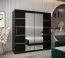 Schiebetürenschrank / Kleiderschrank Jan 05D mit Spiegel, Farbe: Schwarz - Abmessungen: 200 x 200 x 62 cm (H x B x T)